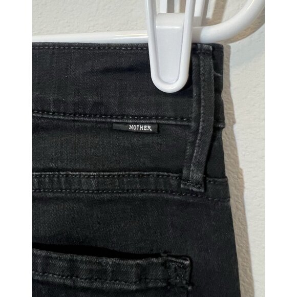 MOTHER Women Jeans Size 26 The Charmer Cargo Skinny Black Stretch Zipper Pockets - Picture 12 of 15